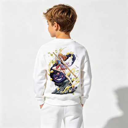 One Piece Anime Graphic Crewneck Sweatshirt for Nami Kids Cartoon Print Cotton Tee