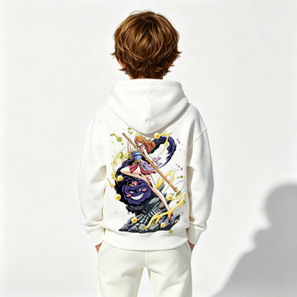 One Piece Anime Graphic Hoodie for Nami Kids Cartoon Print Cotton Tee