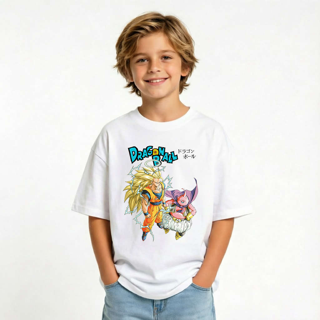 Dragon Ball Anime Graphic T-Shirt for Kids Cartoon Print Cotton Tee