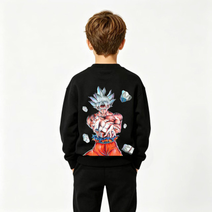 Dragon Ball Anime Graphic Crewneck Sweatshirt for Goku Kids Cartoon Print Cotton Tee