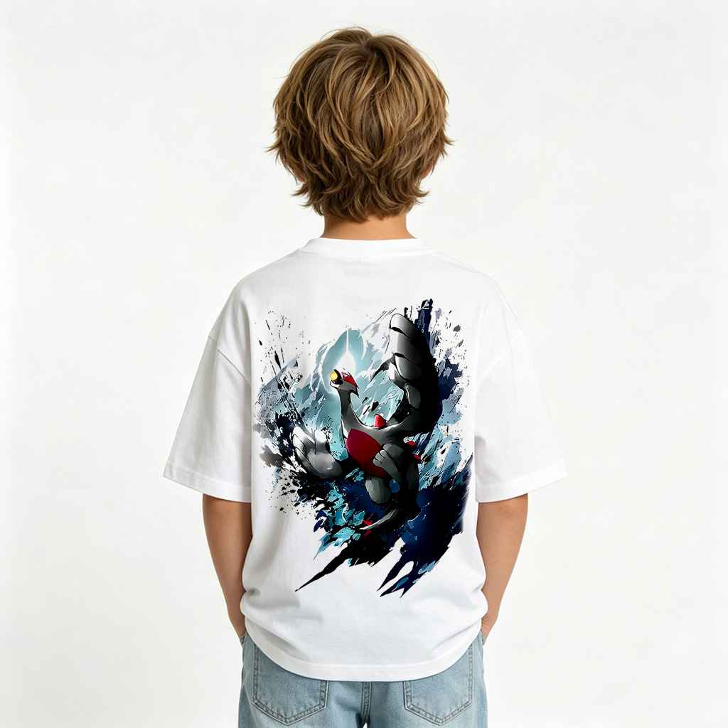 Pokémon Anime Graphic T-Shirt for Lugia Kids Cartoon Print Cotton Tee