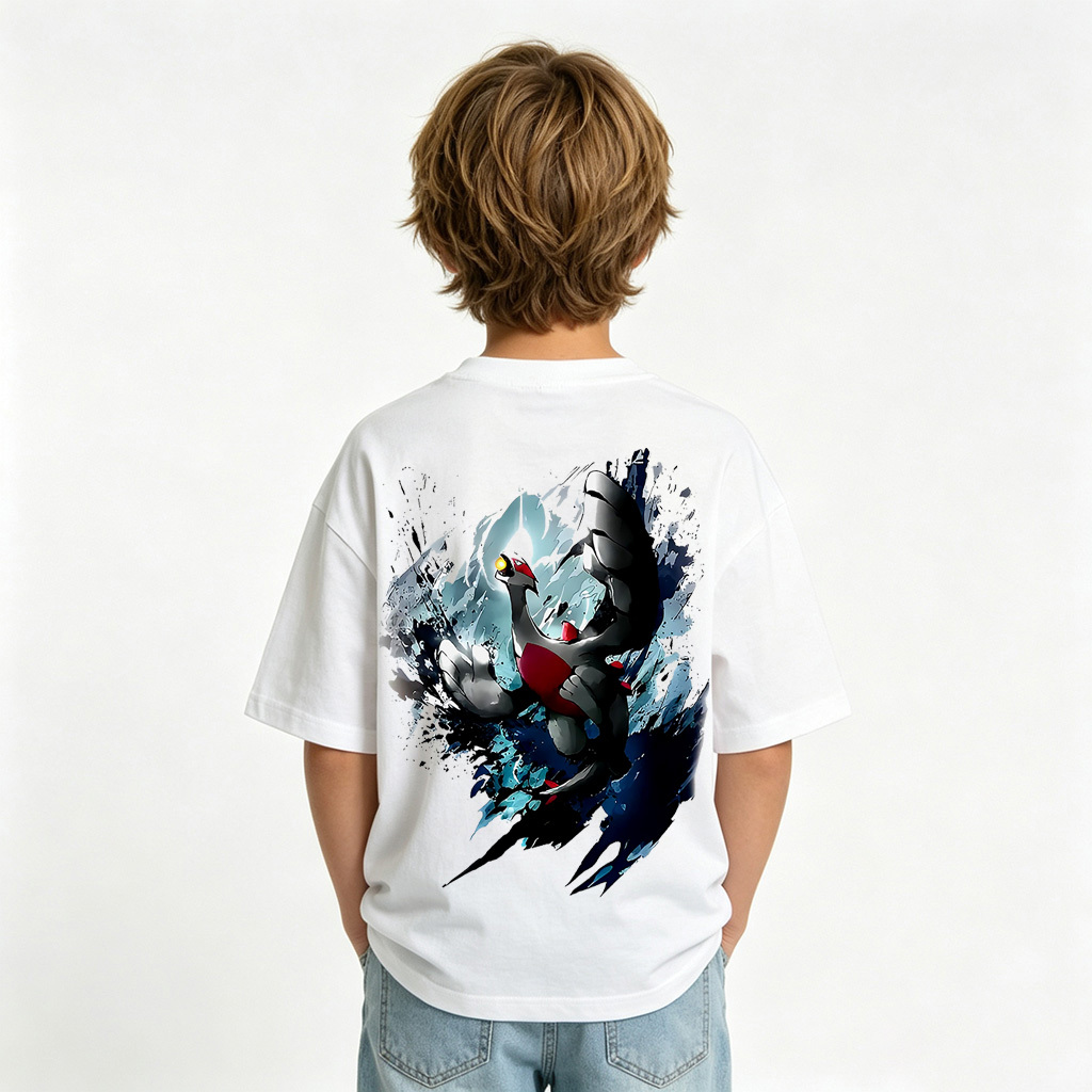 Pokémon Anime Graphic T-Shirt for Lugia Kids Cartoon Print Cotton Tee