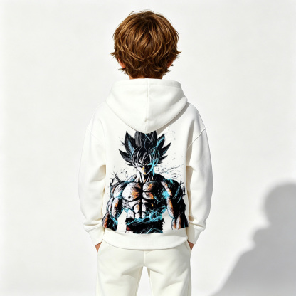 Dragon Ball Anime Graphic Hoodie for Goku Kids Cartoon Print Cotton Tee