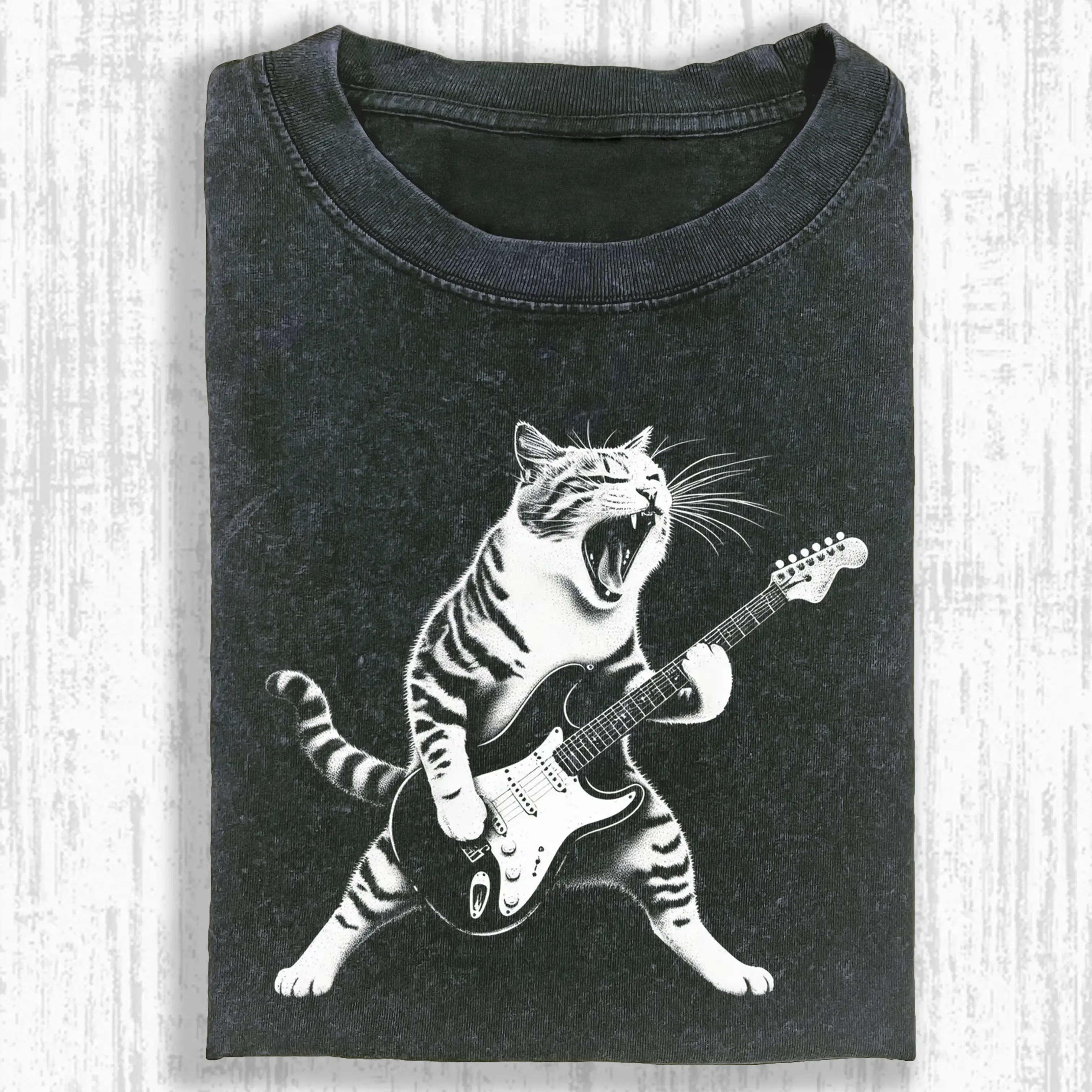 ROCK N' ROLL CAT  T-SHIRT-ComicClothe
