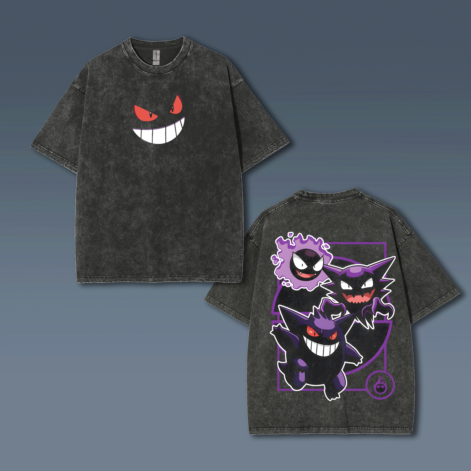 Unisex Anime Style Vintage Washed T-Shirt