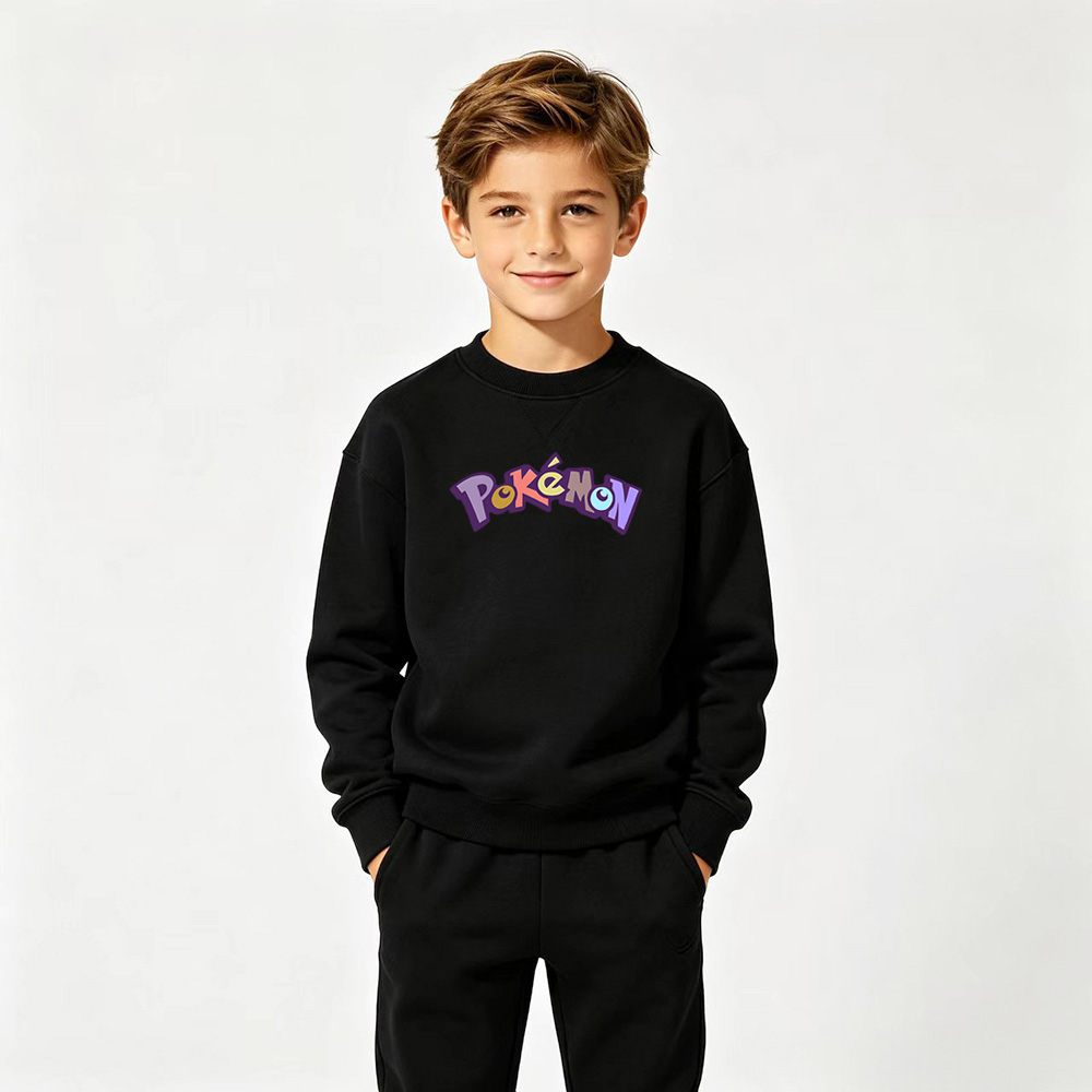 Pokémon Anime Graphic Crewneck Sweatshirt for Gengar Kids Cartoon Print Cotton Tee