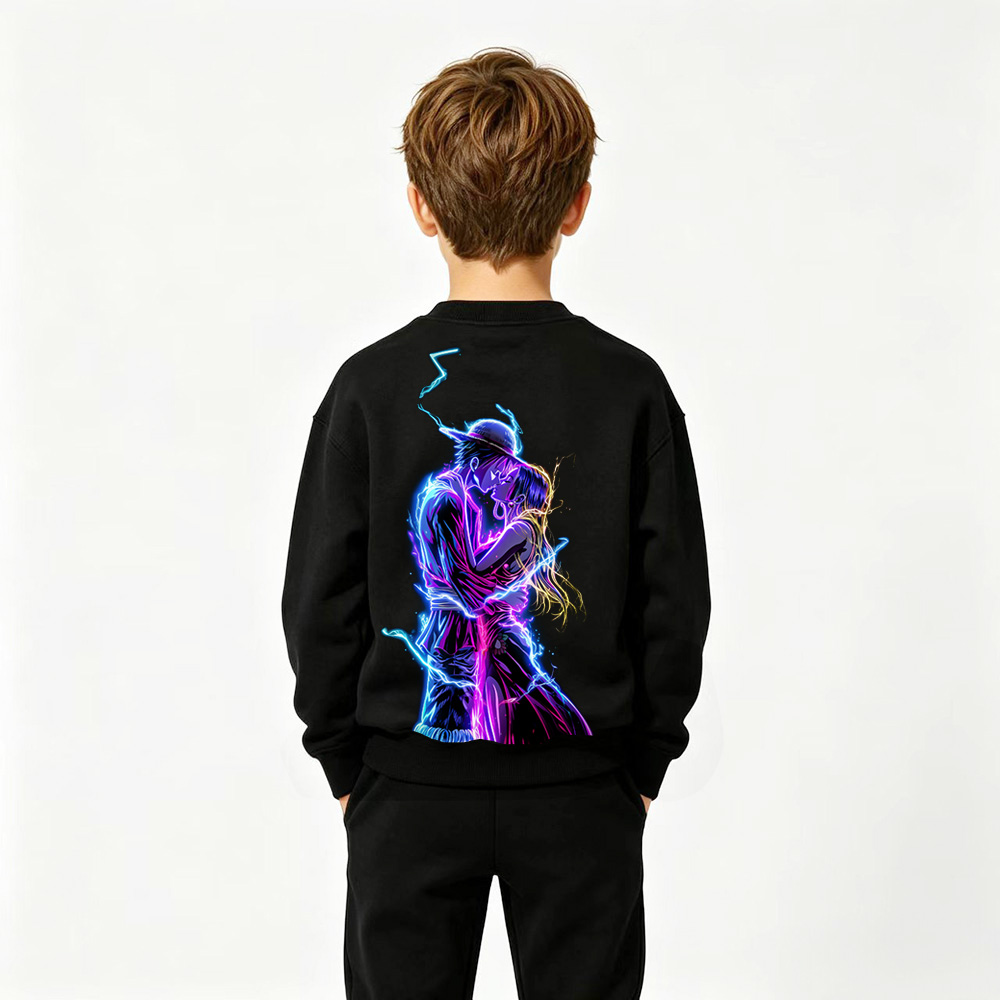 One Piece Anime Graphic Crewneck Sweatshirt for  Luffy Boa Hancock Kids Cartoon Print Cotton Tee