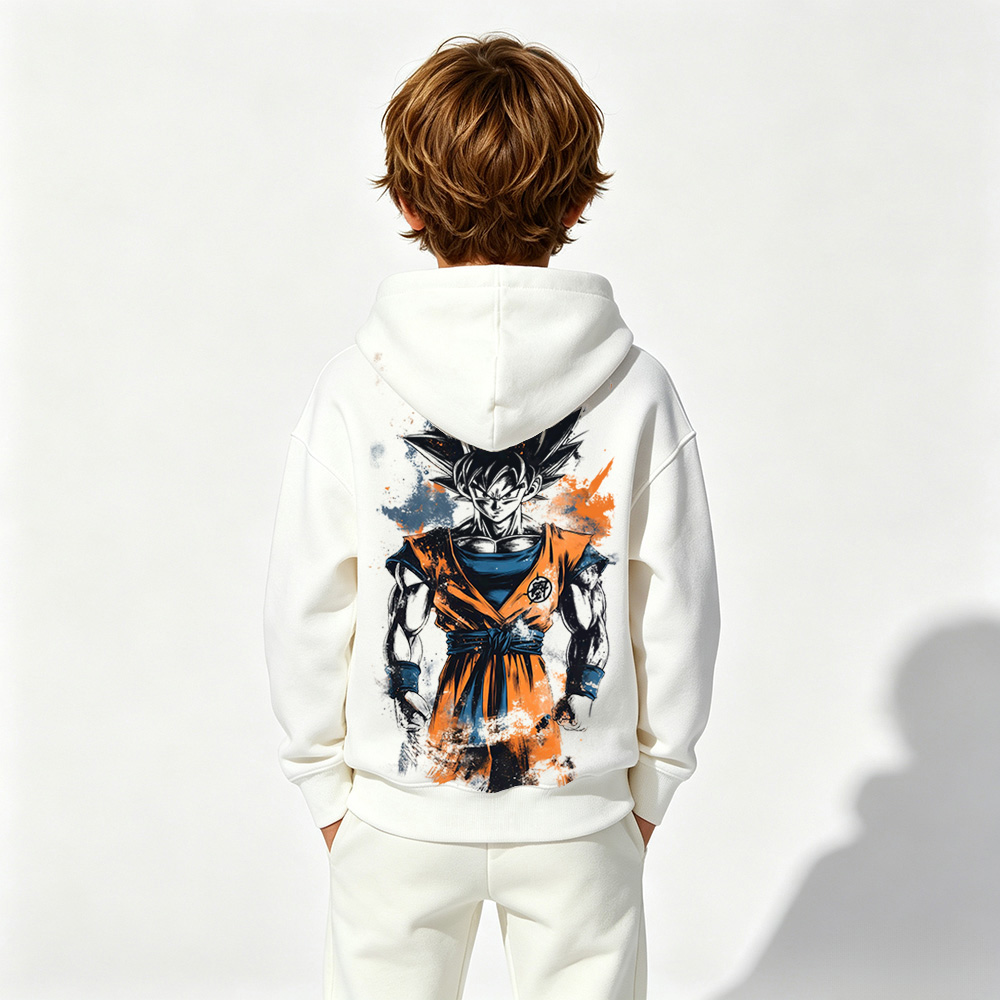 Dragon Ball Anime Graphic Hoodie for Goku Kids Cartoon Print Cotton Tee
