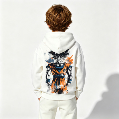 Dragon Ball Anime Graphic Hoodie for Goku Kids Cartoon Print Cotton Tee