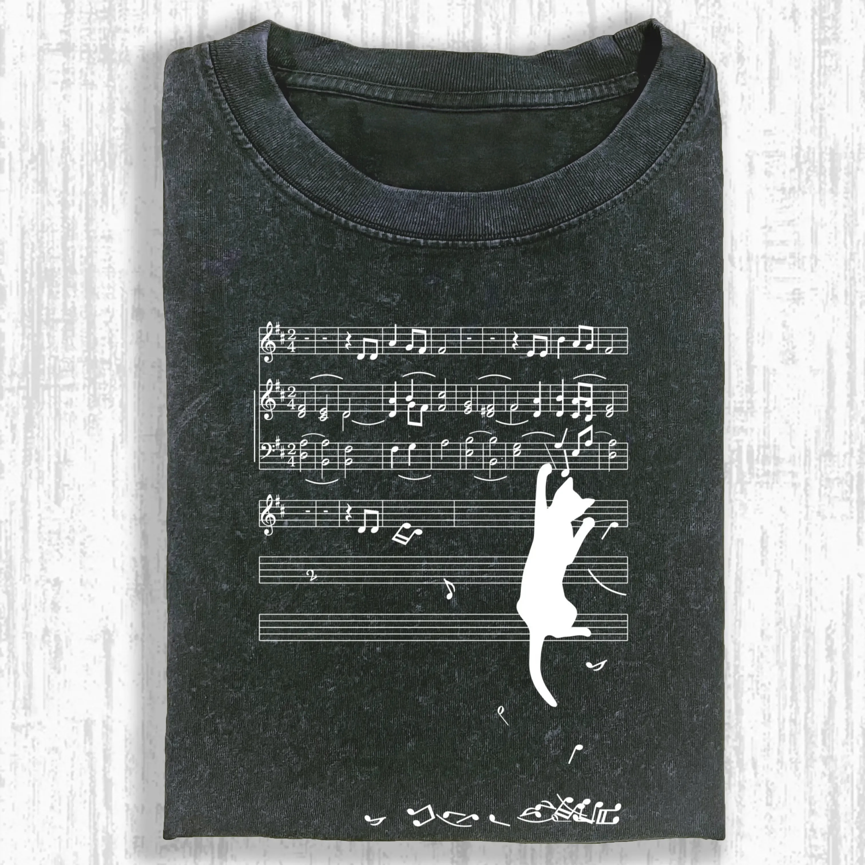 CATS AND MUSICAL NOTES  T-SHIRT-ComicClothe