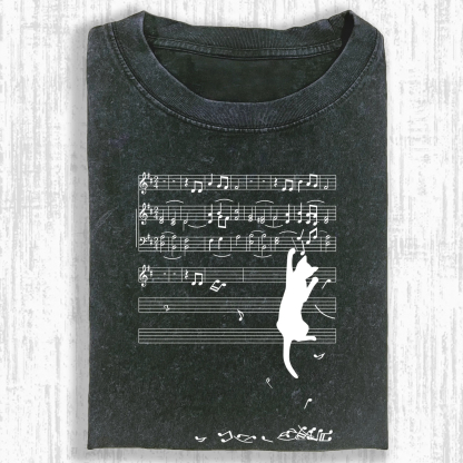 CATS AND MUSICAL NOTES  T-SHIRT-ComicClothe