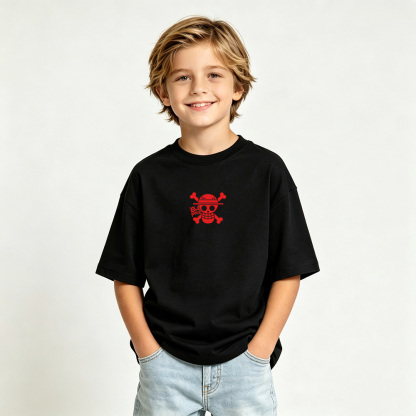 One Piece Anime Graphic T-Shirt for Luffy Kids Cartoon Print Cotton Tee