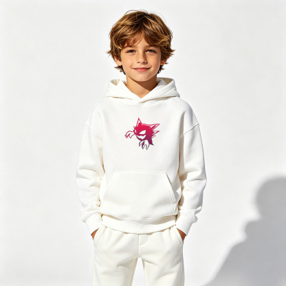 Pokémon Anime Graphic Hoodie for Gengar Kids Cartoon Print Cotton Tee
