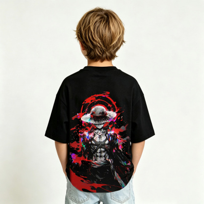 One Piece Anime Graphic T-Shirt for Luffy Kids Cartoon Print Cotton Tee