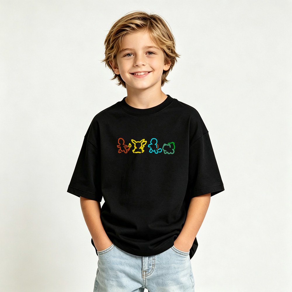 Pokémon Anime Graphic T-Shirt for Kids Cartoon Print Cotton Tee