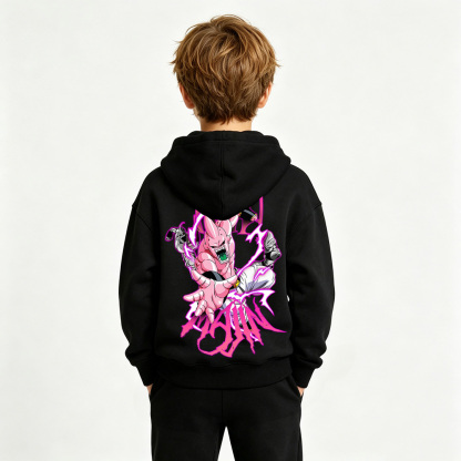 Dragon Ball Anime Graphic Hoodie for Majin Buu Kids Cartoon Print Cotton Tee