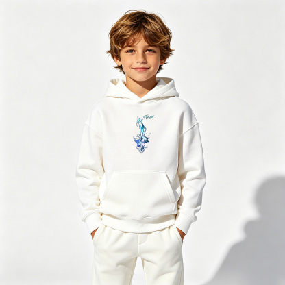 Pokémon Anime Graphic Hoodie for Glaceon Vaporeon Kids Cartoon Print Cotton Tee