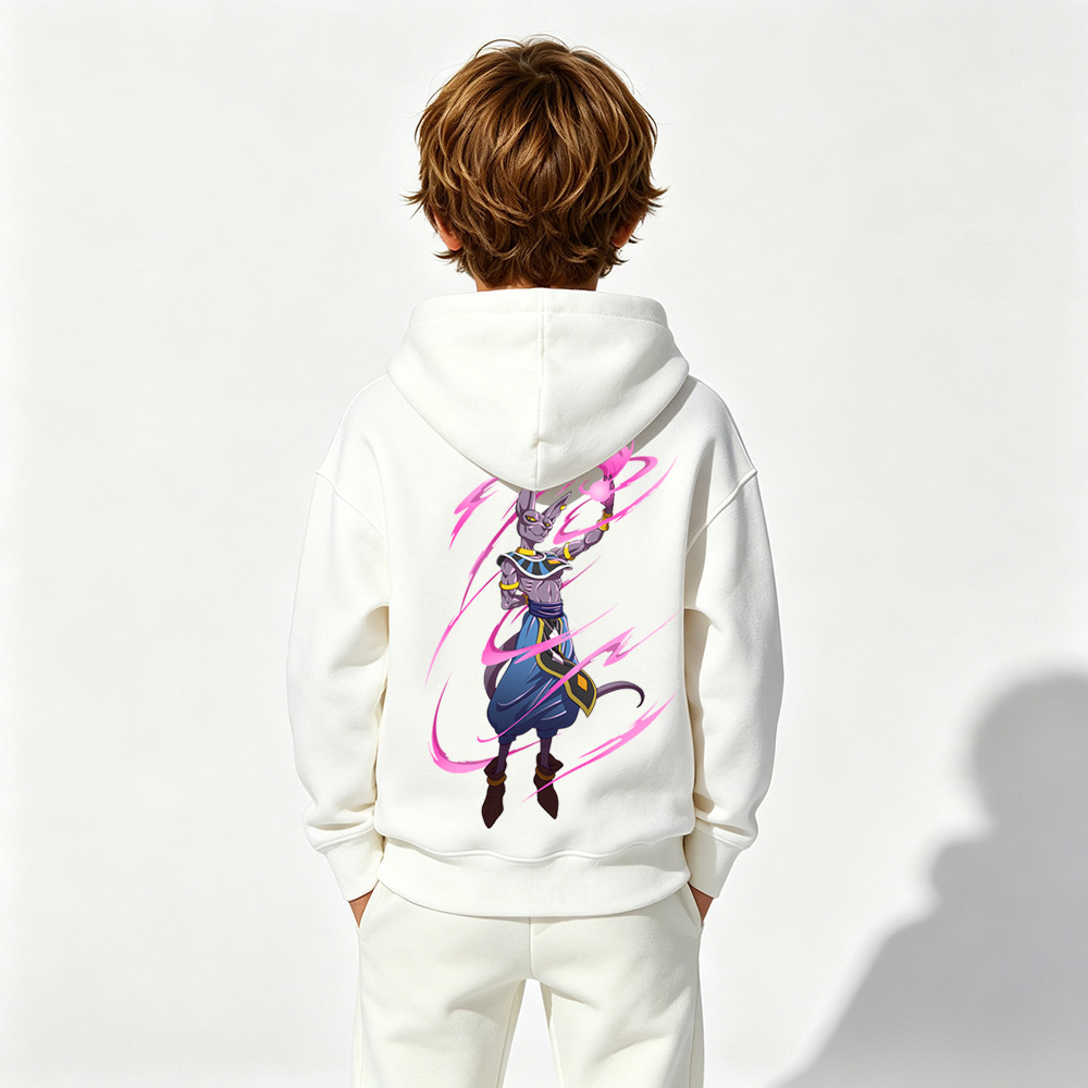 Dragon Ball Anime Graphic Hoodie for Beerus Kids Cartoon Print Cotton Tee