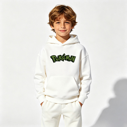 Pokémon Anime Graphic Hoodie for Kids Cartoon Print Cotton Tee