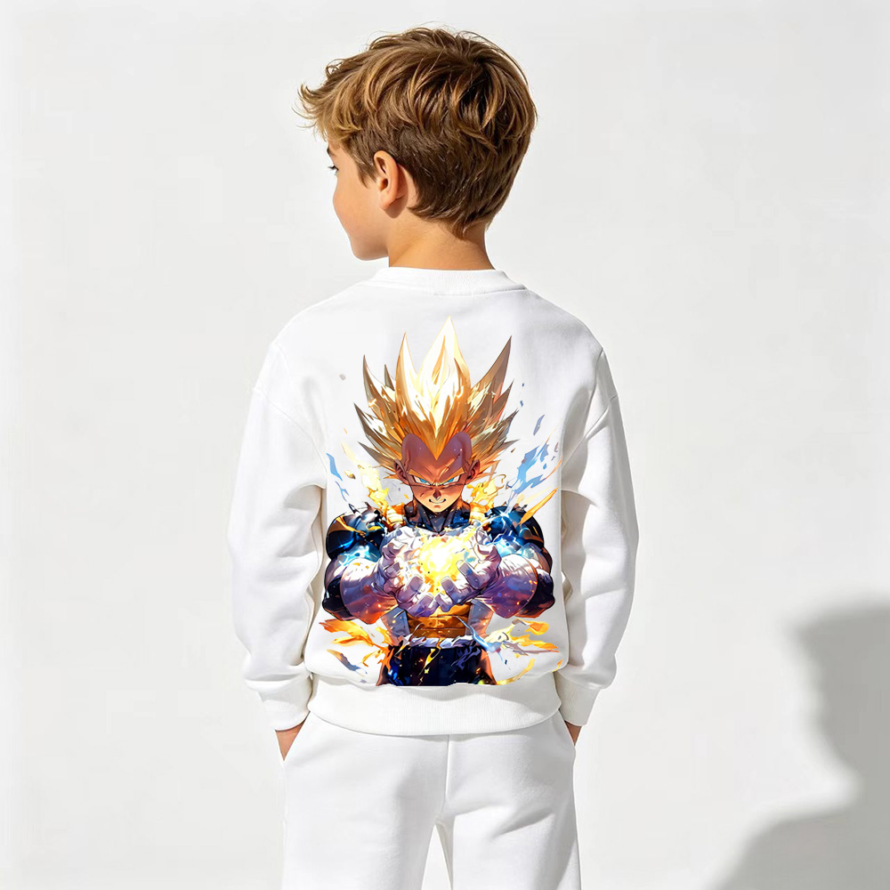Dragon Ball Anime Graphic Crewneck Sweatshirt for Vegeta Kids Cartoon Print Cotton Tee