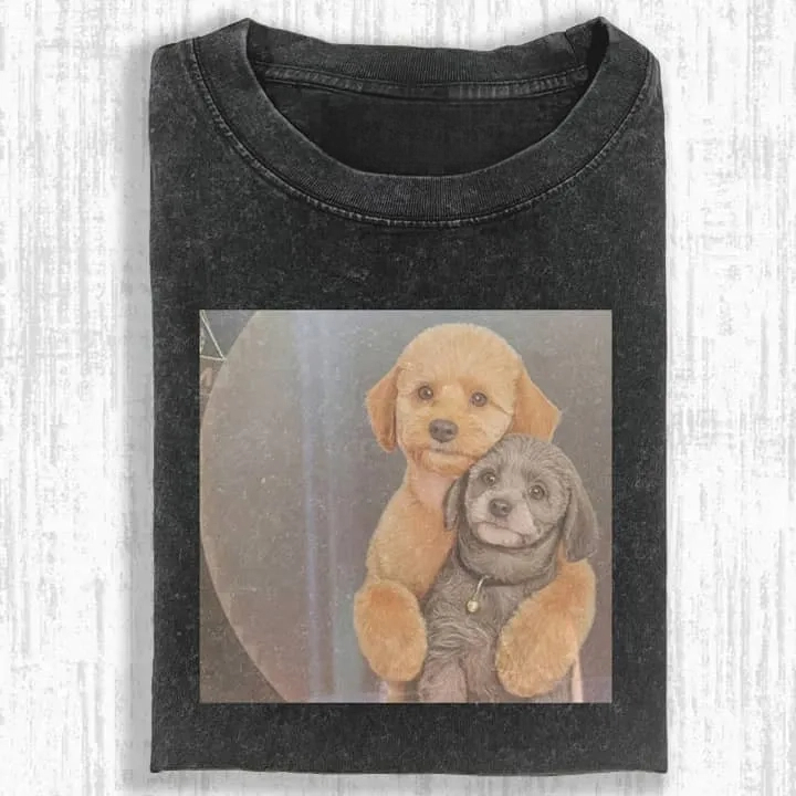 Embracing Dog T-SHIRTS-ComicClothe