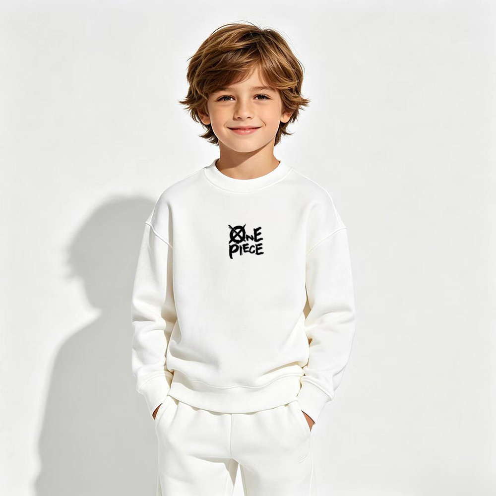 One Piece Anime Graphic Crewneck Sweatshirt for Gear 5 Luffy Kids Cartoon Print Cotton Tee