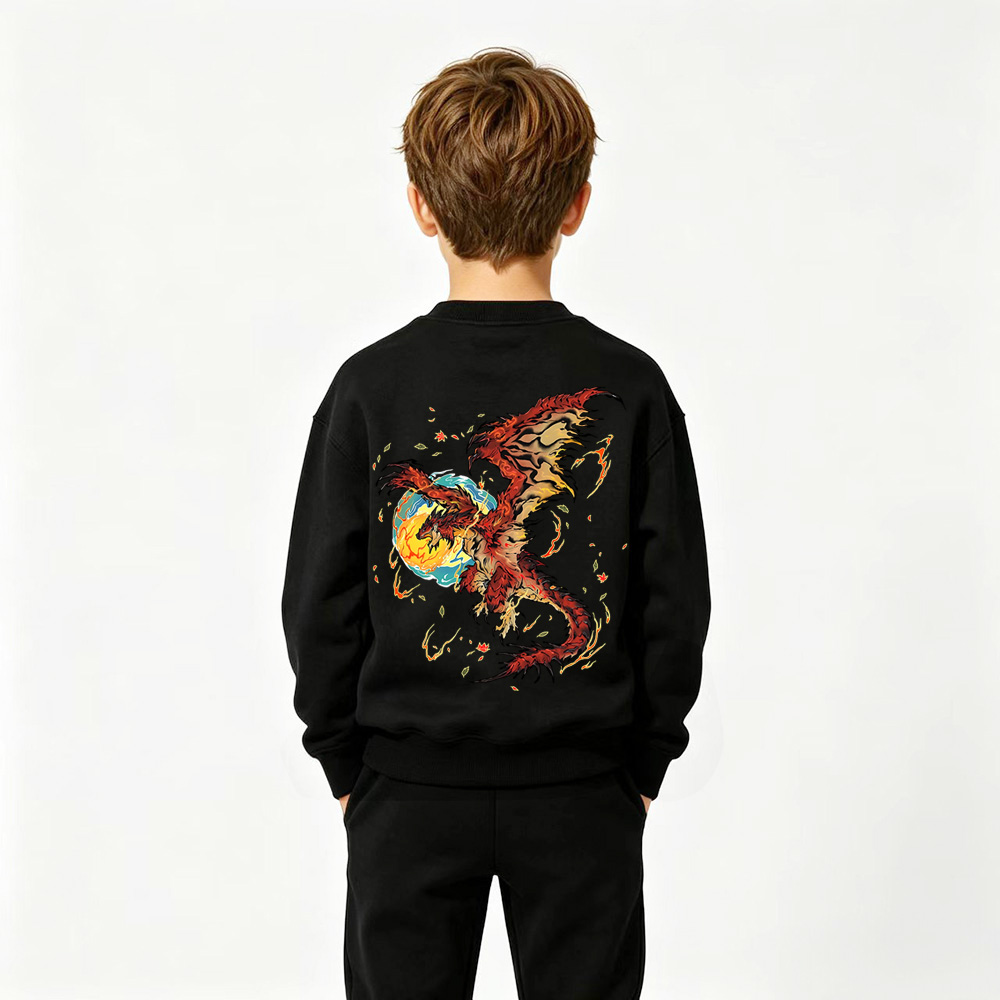 Pokémon Anime Graphic Crewneck Sweatshirt for Kids Cartoon Print Cotton Tee