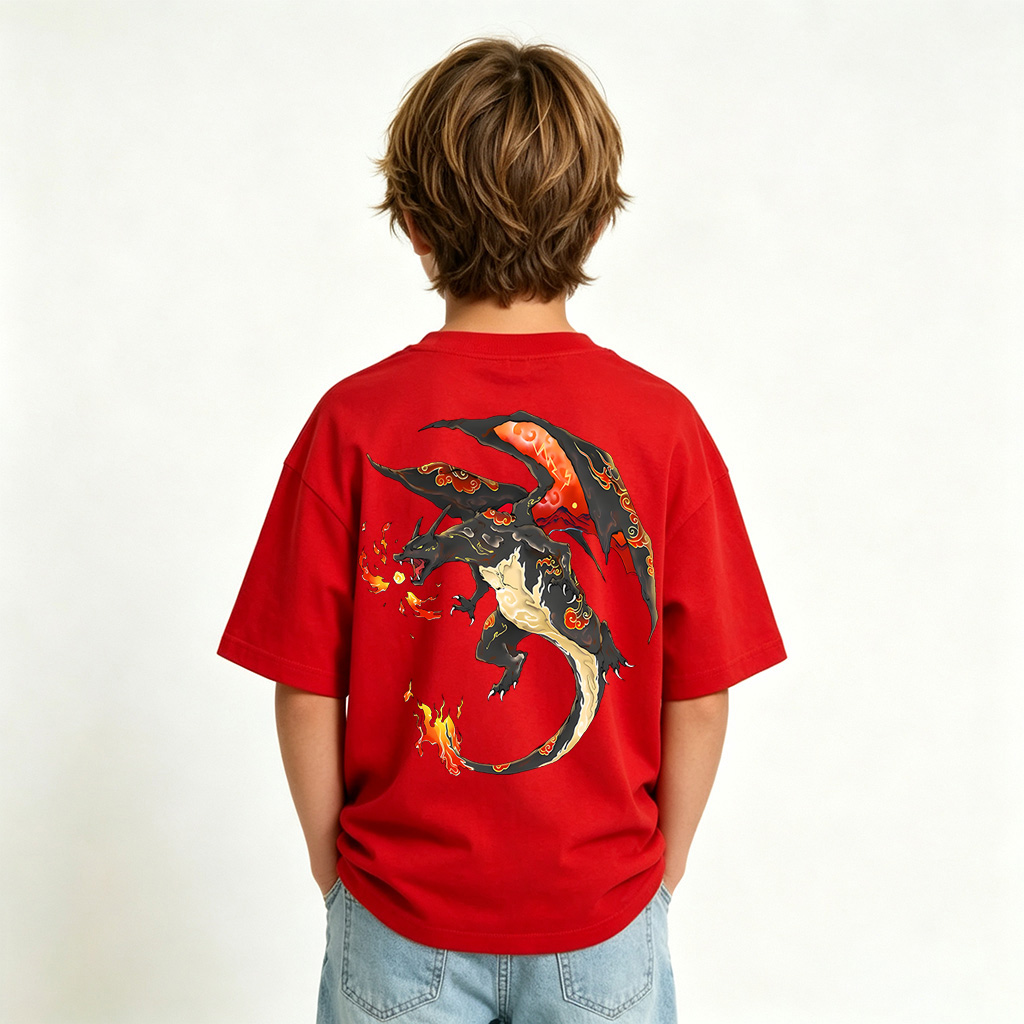 Pokémon Charizard Anime Graphic T-Shirt for Kids Cartoon Print Cotton Tee