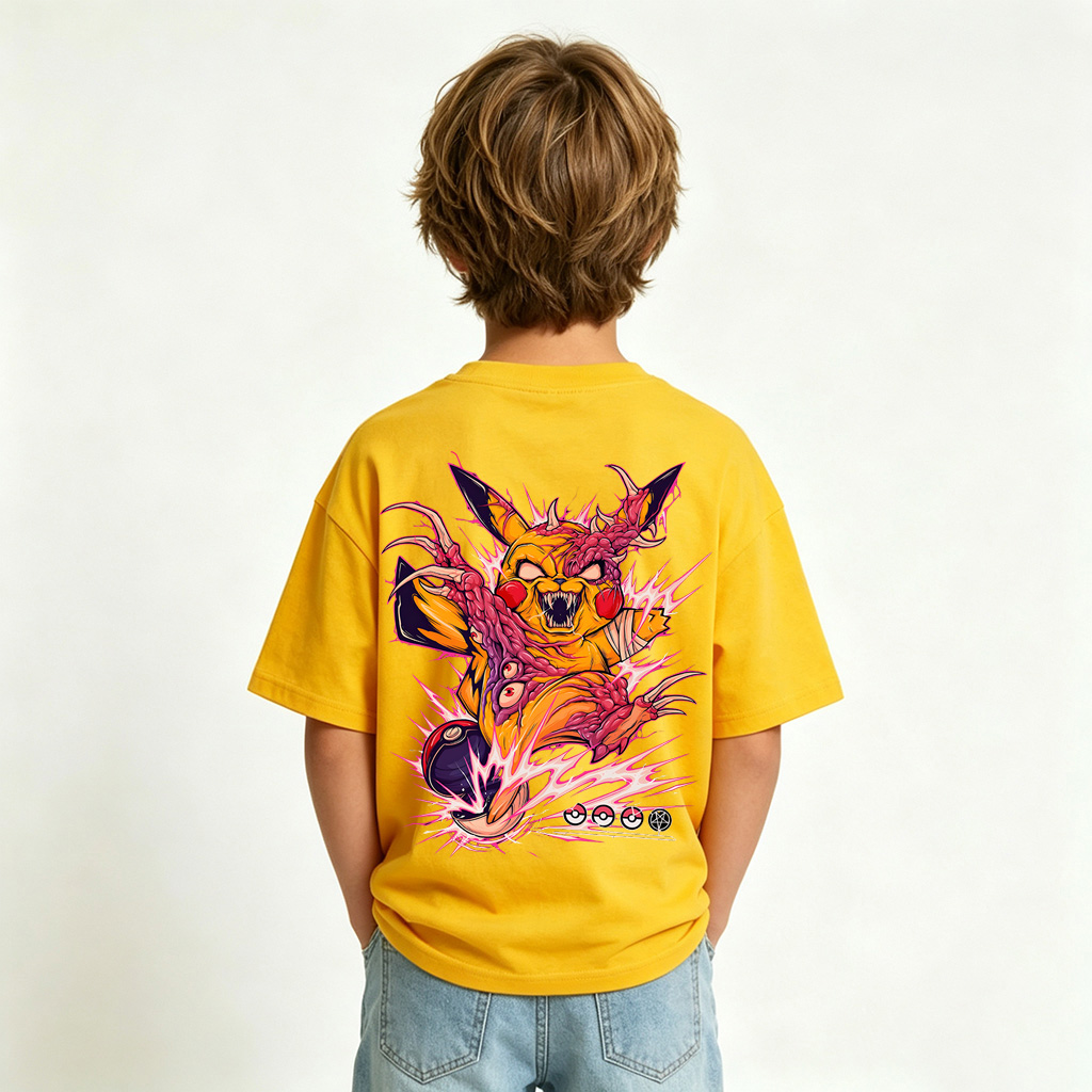 Pokémon Pikachu Anime Graphic T-Shirt for Kids Cartoon Print Cotton Tee