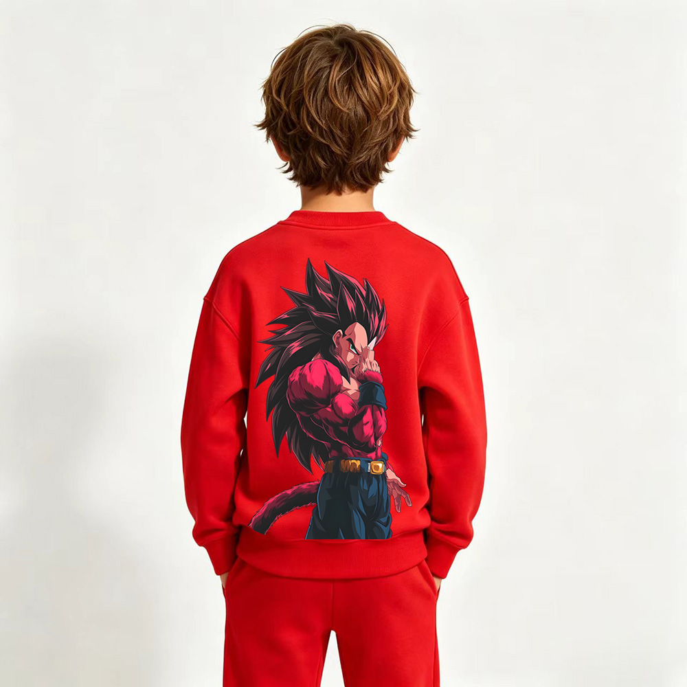 Dragon Ball Vegeta Anime Graphic Crewneck Sweatshirt for Kids Cartoon Print Cotton Tee