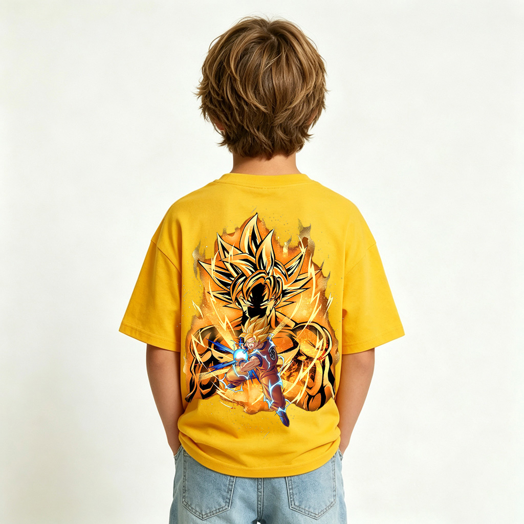 Dragon Ball Goku Anime Graphic T-shirts for Kids Cartoon Print Cotton Tee