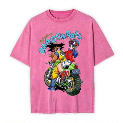Unisex Anime Graphic Streetwear Vintage Washed T-shirt