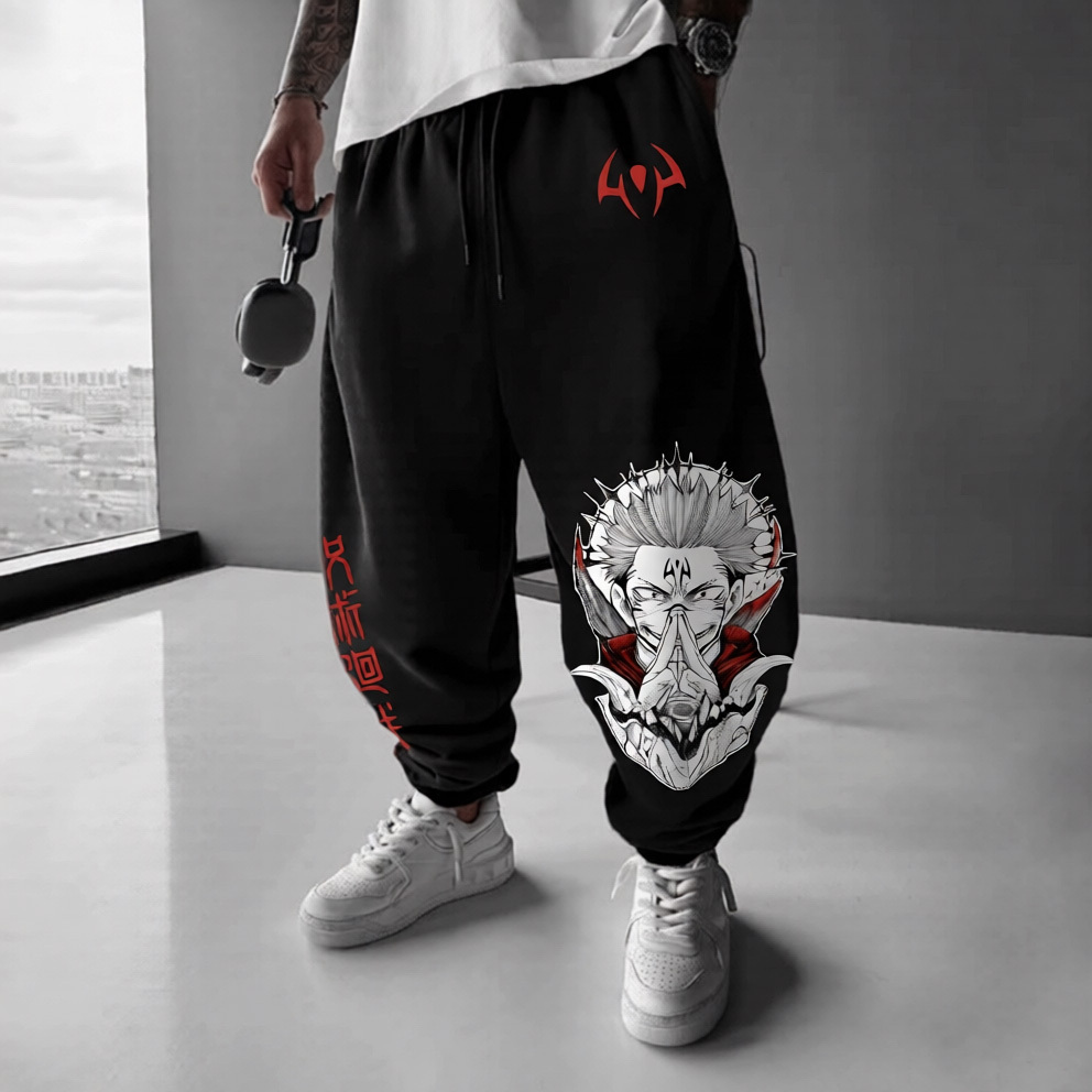 Jujutsu Kaisen Anime Theme Cartoon Print Pure Pants