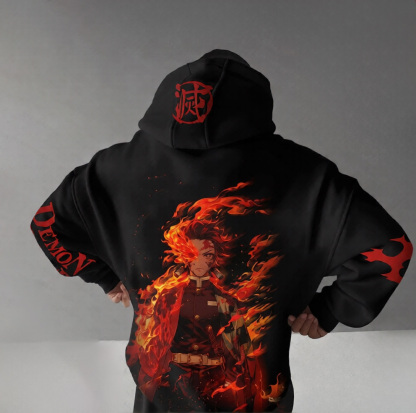 Unisex Demon Slayer Anime Graphic Streetwear Vintage Hoodie