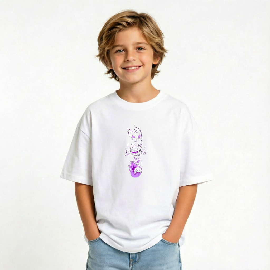 Pokémon Anime Graphic T-Shirt for Gengar Kids Cartoon Print Cotton Tee