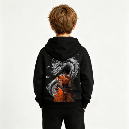 Dragon Ball Anime Graphic Hoodie for Goku Kids Cartoon Print Cotton Tee