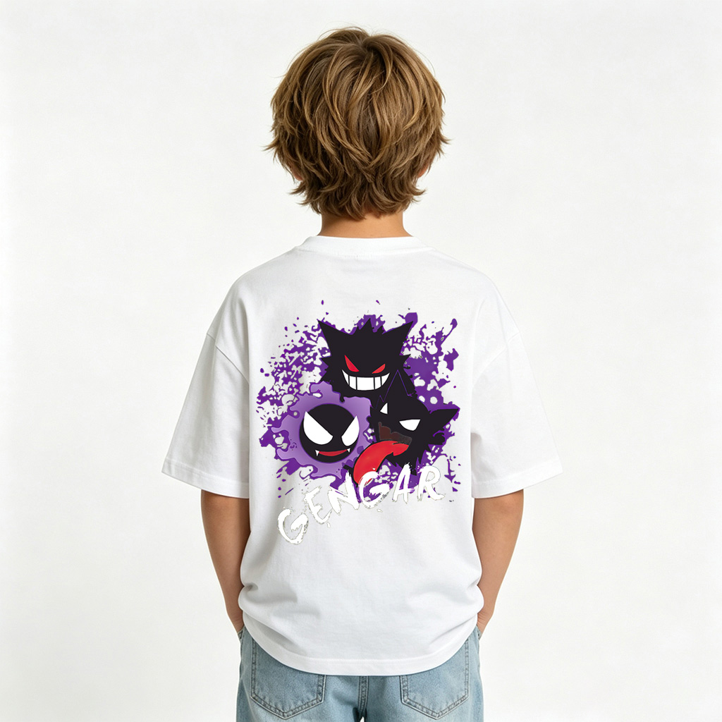 Pokémon Anime Graphic T-Shirt for Gengar Kids Cartoon Print Cotton Tee