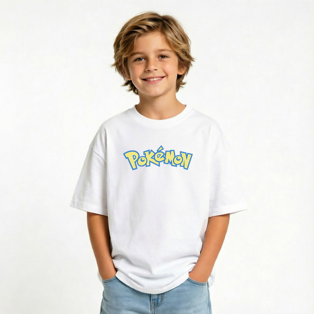 Pokémon Anime Graphic T-Shirt for Kids Cartoon Print Cotton Tee