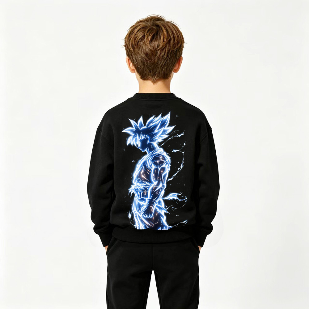 Dragon Ball Anime Graphic Crewneck Sweatshirt for Goku Kids Cartoon Print Cotton Tee