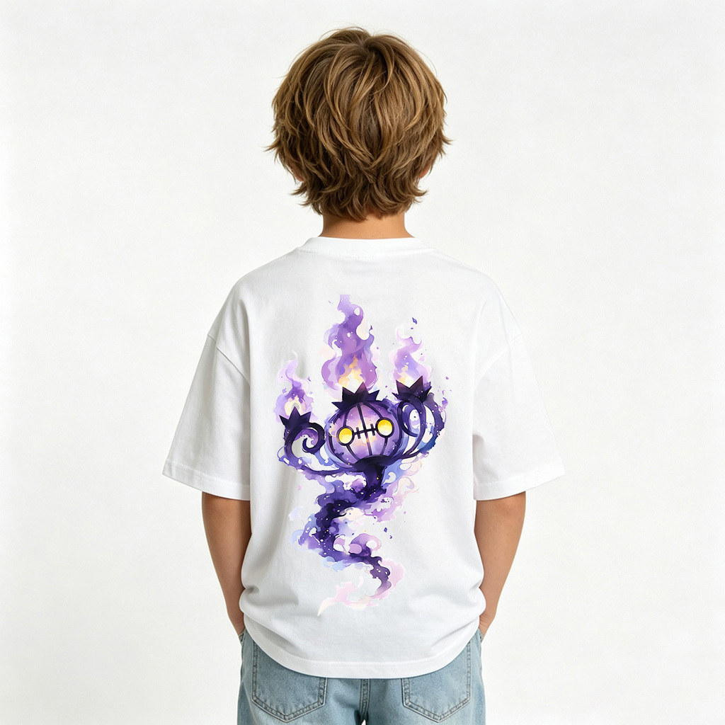 Pokémon Anime Graphic T-Shirt for Chandelure Kids Cartoon Print Cotton Tee