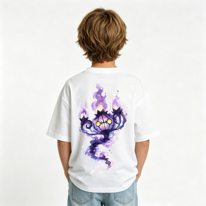 Pokémon Anime Graphic T-Shirt for Chandelure Kids Cartoon Print Cotton Tee