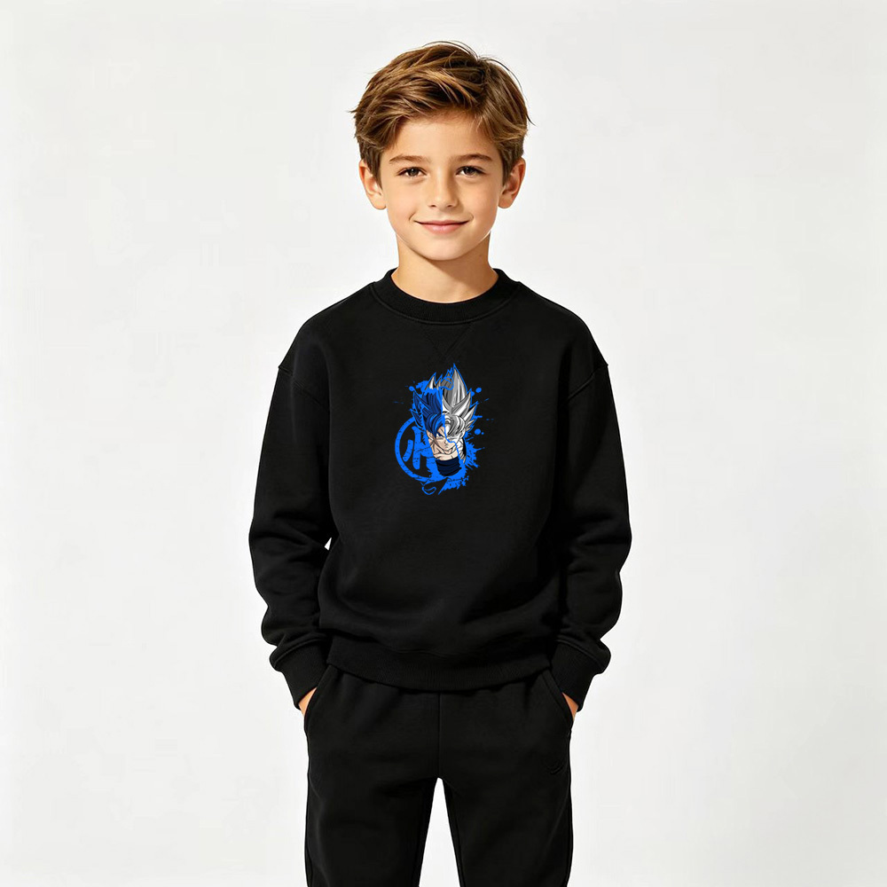 Dragon Ball Anime Graphic Crewneck Sweatshirt for Vegeta Kids Cartoon Print Cotton Tee