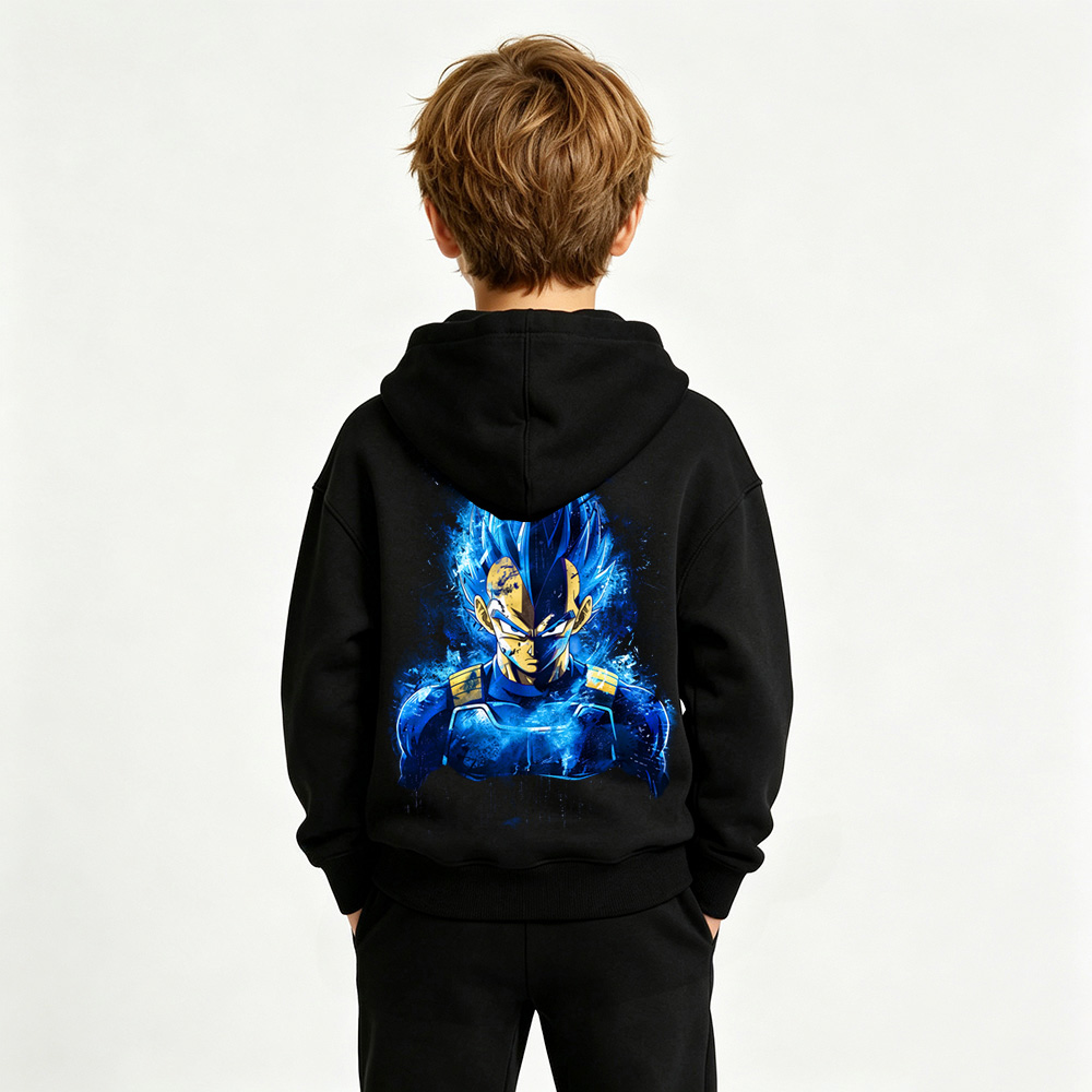 Dragon Ball Anime Graphic Hoodie for Vegeta Kids Cartoon Print Cotton Tee