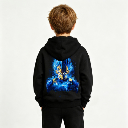 Dragon Ball Anime Graphic Hoodie for Vegeta Kids Cartoon Print Cotton Tee