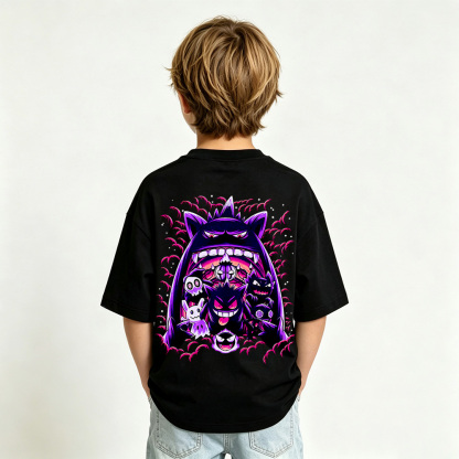 Pokémon Anime Graphic T-Shirt for Gengar Kids Cartoon Print Cotton Tee