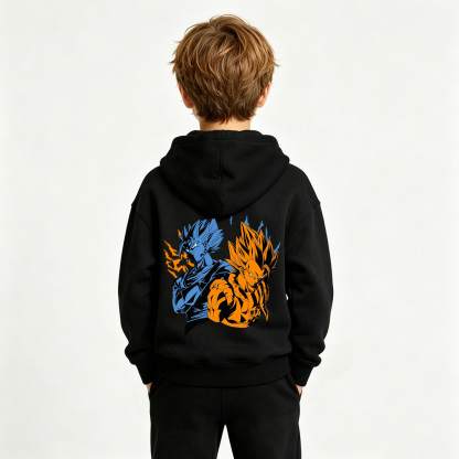 Dragon Ball Anime Graphic Hoodie for Kids Cartoon Print Cotton Tee