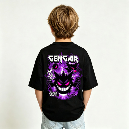 Pokémon Anime Graphic T-Shirt for Gengar Kids Cartoon Print Cotton Tee