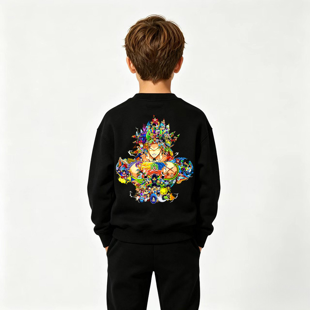 Dragon Ball Anime Graphic Crewneck Sweatshirt for Broly Kids Cartoon Print Cotton Tee