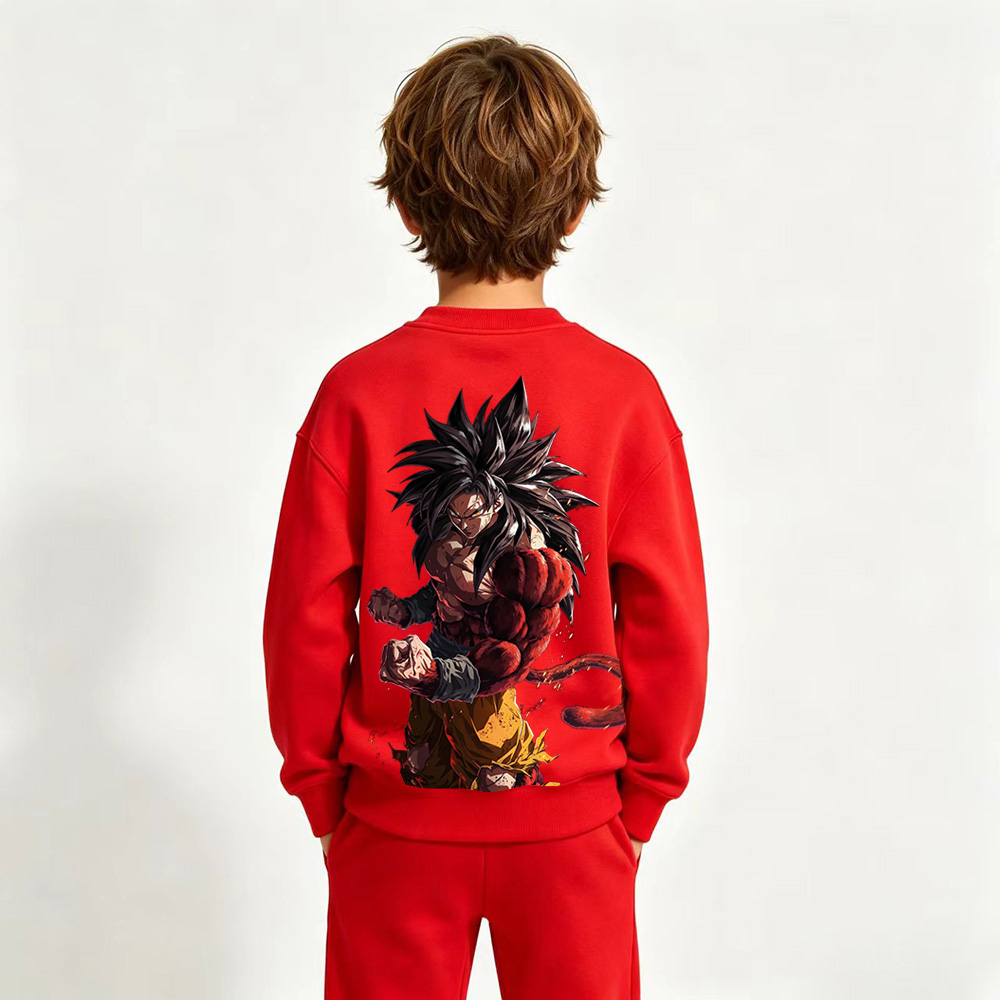 Dragon Ball Goku Anime Graphic Crewneck Sweatshirt for Kids Cartoon Print Cotton Tee