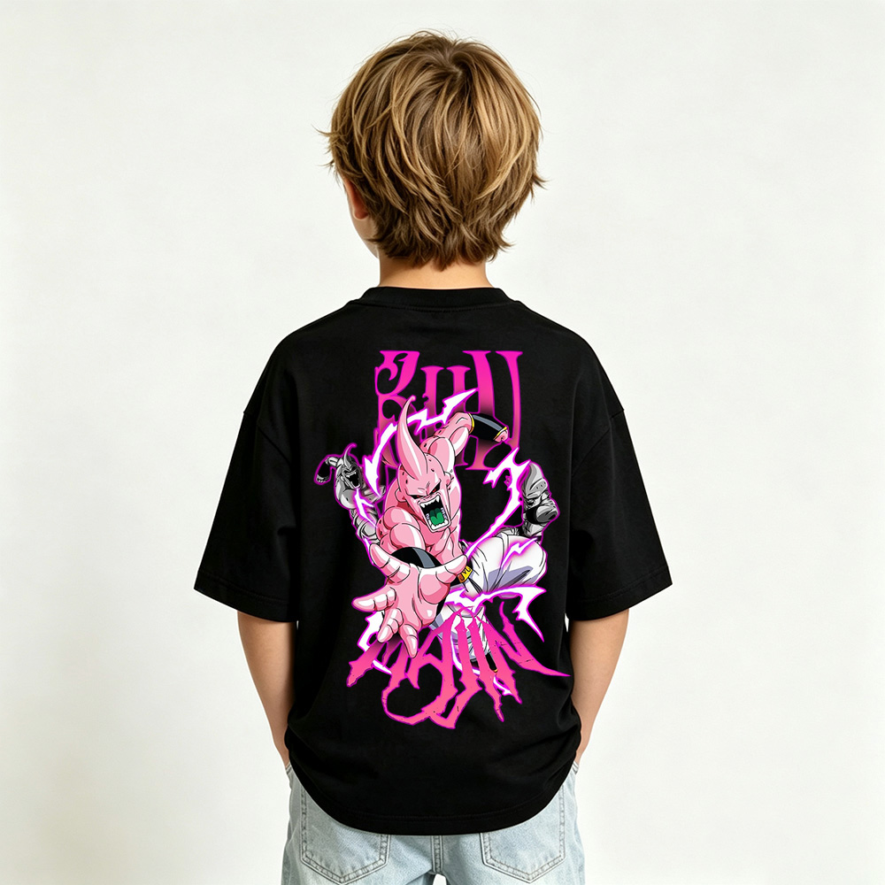 Dragon Ball Anime Graphic T-Shirt for Majin Buu Kids Cartoon Print Cotton Tee